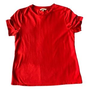 Rebecca Minkoff Red Split Sleeve Shirt Size Small